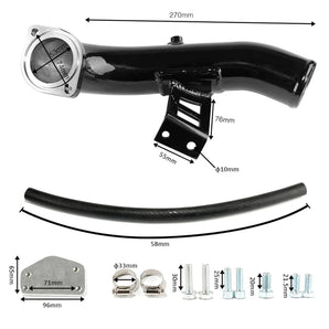 6.6 EGR Delete Kit High Flow Intake Pipe Tube for GMC Sierra Chevy Silverado 2500 3500 HD Kodiak 6.6L Diesel LLY Duramax 2004 2005