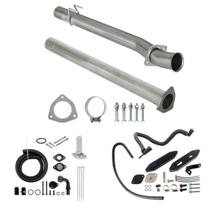 4" DPF Delete Pipe & EGR Delete Kit CCV PCV Reroute For 2011-2023 6.7L Powerstroke Ford F250 F350