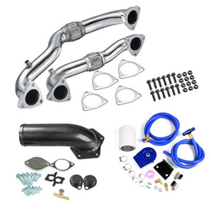 EGR Delete kit Exhaust Bypass Up Pipe & Coolant Filtration for 2008-2010 Ford 6.4L Powerstork