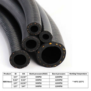 Fuel Line Hose Gas Lines Rubber NBR Push on Hose 5/32" 1/4" 5/16" 3/8" 1/2" 5/8"