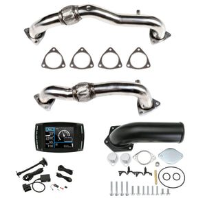 EGR Delete Plates Bypass Exhaust Up Pipe&Delete Tuner for 2008-2010 6.4L Powerstork Ford F250 F350 F450 V8 Diesel