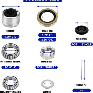 4 Sets Hub bearing kit Kits, Trailer Hub Bearing Kits-timing nut