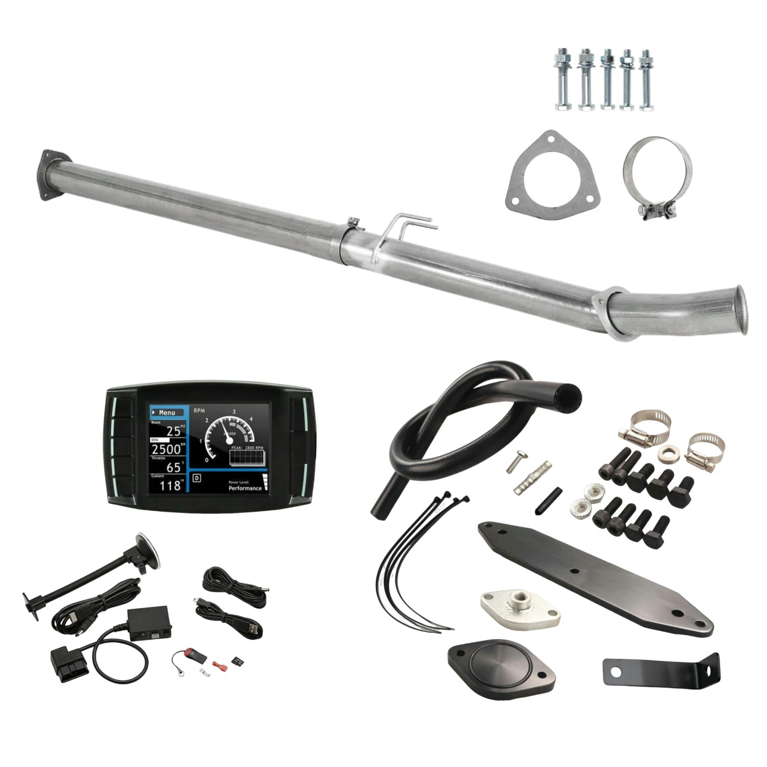 6.7 Powerstroke 4" DPF CAT Pipe EGR Delete Kit for 2011-2016 Ford F250 F350