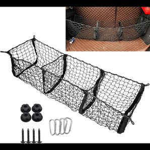 Cargo Storage Mesh Net, 3 Pocket Cargo Net Trunk Bed Organizer for Car SUV Van Trunk Pickup Truck