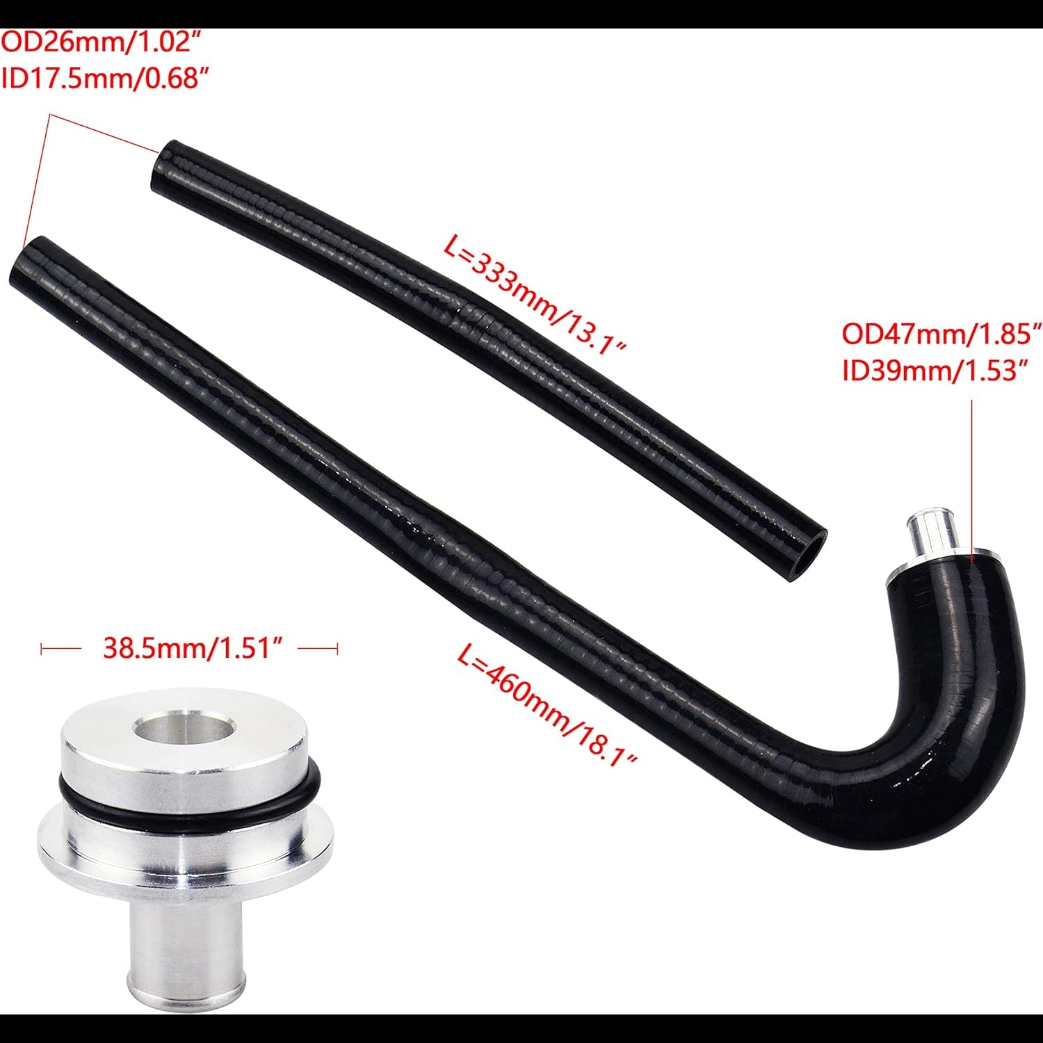 Oil Catch Can with Silicone Radiator Hose for BMW N20/N26 Polished Aluminum Reservior Tank