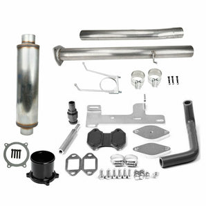 6.7 Cummins DPF EGR DEF Delete Kit 4"+4" Diesel Muffler for 2010-2014 Dodge Ram 2500 3500