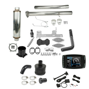 4" DPF EGR DEF Delete Tuner Muffler Pipe Kit CCV Reroute Kit for 2010-2014 6.7 Cummins Dodge Ram 2500 3500