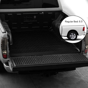 6.4 ft Blk Rubber Diamond Truck Bed Floor Mat Liner for 2002-2018 Dodge Ram Rambox